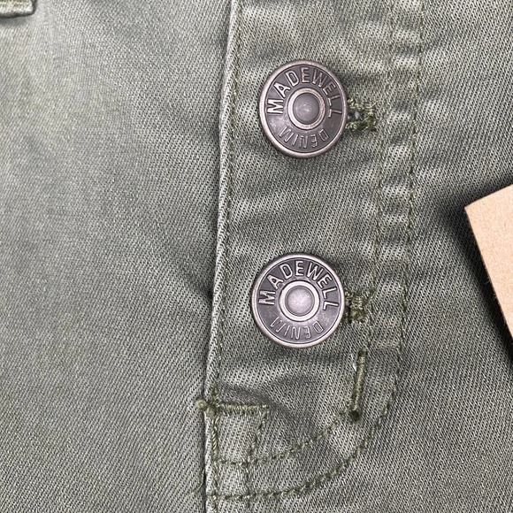 NWT Madewell Women's Size 23 Green 9'' High Rise Skinny Button Closure Jeans - Picture 3 of 15